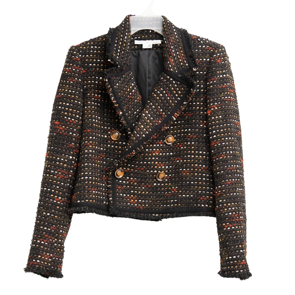 Veronica Beard Cropped Jacket Sz10 Dark Academia Quiet Luxury Old Money Heritage